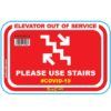RED USE STAIRS - 470MM X 310MM SOCIAL DISTANCING WALL GRAPHICS