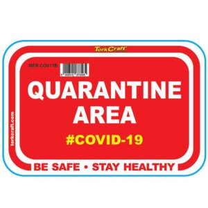 RED QUARANTINE AREA - 470MM X 310MM SOCIAL DISTANCING WALL GRAPHICS