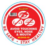 RED NO TOUCHING FACE - 170MM ROUND AWARENESS GRAPHIC