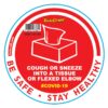 RED COUGH & SNEEZE INTO TISSUE - 170MM ROUND AWARENESS GRAPHIC