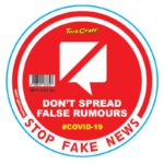 DONT SPREAD FALSE RUMOURS - 170MM ROUND AWARENESS GRAPHIC