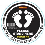 BLACK FEET STAND HERE - 300MM ROUND SOCIAL DISTANCING GRAPHIC
