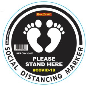 BLACK FEET STAND HERE - 300MM ROUND SOCIAL DISTANCING GRAPHIC