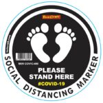 BLACK FEET STAND HERE - 400MM ROUND SOCIAL DISTANCING GRAPHIC