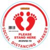WHITE FEET STAND HERE - 400MM ROUND SOCIAL DISTANCING GRAPHIC