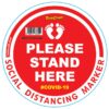 RED SMALL FEET STAND HERE - 400MM ROUND SOCIAL DISTANCING GRAPHIC