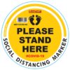 YELLOW SMALL FEET STAND HERE - 400MM ROUND SOCIAL DISTANCING GRAPHIC