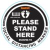 BLACK SMALL FEET STAND HERE - 300MM ROUND SOCIAL DISTANCING GRAPHIC