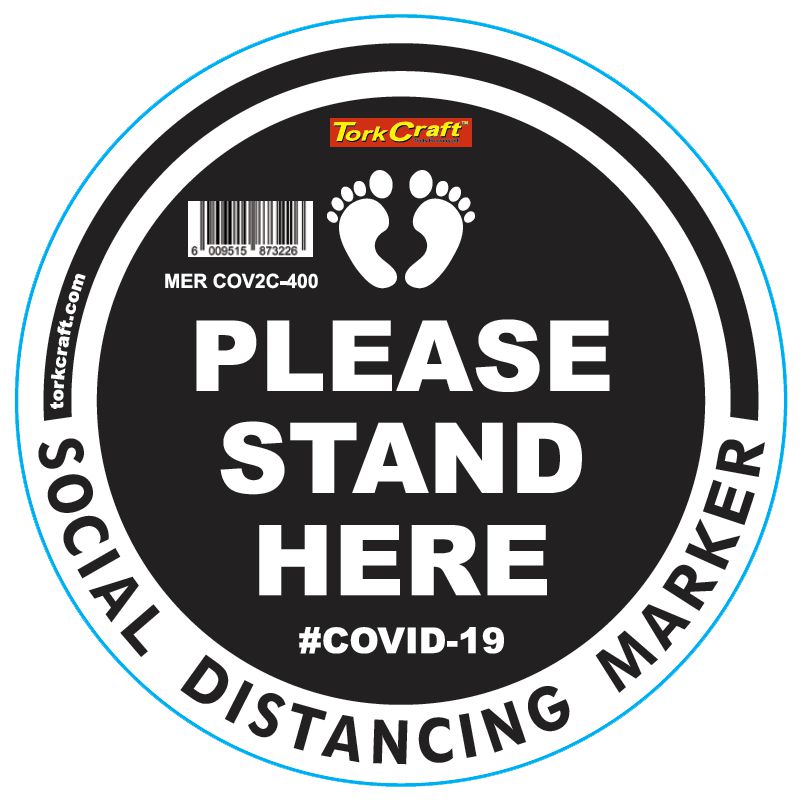 BLACK SMALL FEET STAND HERE - 400MM ROUND SOCIAL DISTANCING GRAPHIC BLACK SMALL FEET STAND HERE - 400MM ROUND SOCIAL DISTANCING GRAPHIC