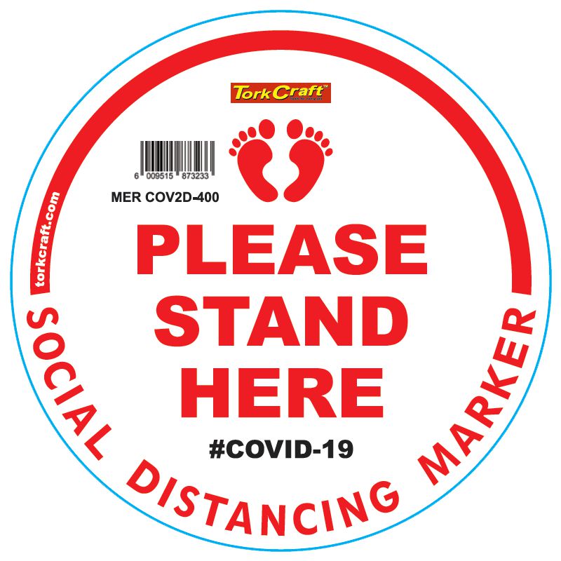 WHITE SMALL FEET STAND HERE - 400MM ROUND SOCIAL DISTANCING GRAPHIC WHITE SMALL FEET STAND HERE - 400MM ROUND SOCIAL DISTANCING GRAPHIC