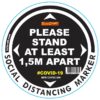 BLACK 1.5M APART - 300MM ROUND SOCIAL DISTANCING GRAPHIC