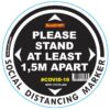 BLACK 1.5M APART - 400MM ROUND SOCIAL DISTANCING GRAPHIC
