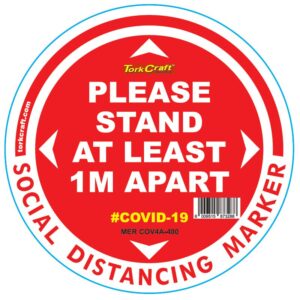 RED 1M APART - 400MM ROUND SOCIAL DISTANCING GRAPHIC