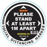 BLACK 1M APART - 300MM ROUND SOCIAL DISTANCING GRAPHIC