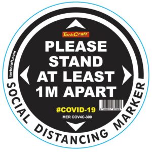BLACK 1M APART - 300MM ROUND SOCIAL DISTANCING GRAPHIC