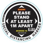 BLACK 1M APART - 400MM ROUND SOCIAL DISTANCING GRAPHIC