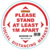 WHITE 1M APART - 300MM ROUND SOCIAL DISTANCING GRAPHIC