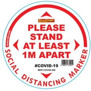 WHITE 1M APART - 300MM ROUND SOCIAL DISTANCING GRAPHIC