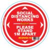 DOUBLE RED 1M APART - 400MM ROUND SOCIAL DISTANCING GRAPHIC