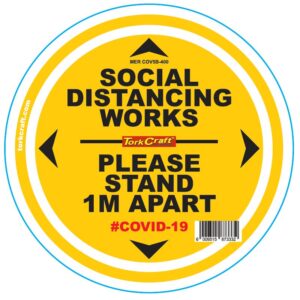 DOUBLE YELLOW 1M APART - 400MM ROUND SOCIAL DISTANCING GRAPHIC