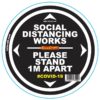 DOUBLE BLACK 1M APART - 300MM ROUND SOCIAL DISTANCING GRAPHIC