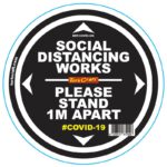 DOUBLE BLACK 1M APART - 300MM ROUND SOCIAL DISTANCING GRAPHIC