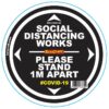 DOUBLE BLACK 1M APART - 400MM ROUND SOCIAL DISTANCING GRAPHIC