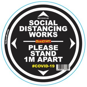 DOUBLE BLACK 1M APART - 400MM ROUND SOCIAL DISTANCING GRAPHIC