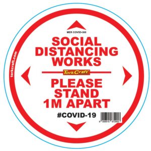 DOUBLE WHITE 1M APART - 300MM ROUND SOCIAL DISTANCING GRAPHIC