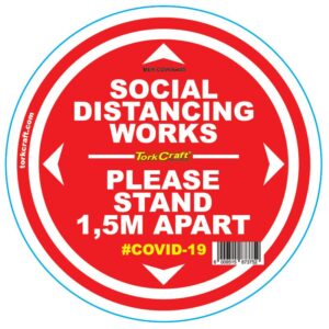 DOUBLE RED 1.5M APART - 400MM ROUND SOCIAL DISTANCING GRAPHIC