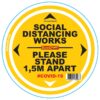DOUBLE YELLOW 1.5M APART - 300MM ROUND SOCIAL DISTANCING GRAPHIC