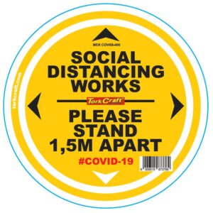 DOUBLE YELLOW 1.5M APART - 400MM ROUND SOCIAL DISTANCING GRAPHIC