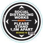 DOUBLE BLACK 1.5M APART - 300MM ROUND SOCIAL DISTANCING GRAPHIC