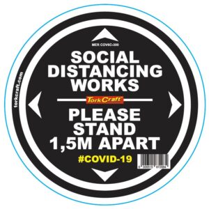 DOUBLE BLACK 1.5M APART - 300MM ROUND SOCIAL DISTANCING GRAPHIC