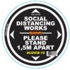 DOUBLE BLACK 1.5M APART - 400MM ROUND SOCIAL DISTANCING GRAPHIC