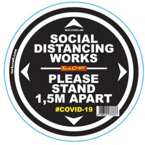 DOUBLE BLACK 1.5M APART - 400MM ROUND SOCIAL DISTANCING GRAPHIC