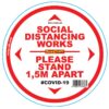 DOUBLE WHITE 1.5M APART - 400MM ROUND SOCIAL DISTANCING GRAPHIC