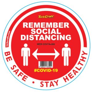 REMEMBER RED - 300MM ROUND SOCIAL DISTANCING GRAPHIC