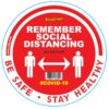 REMEMBER RED - 400MM ROUND SOCIAL DISTANCING GRAPHIC