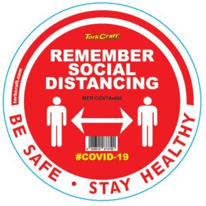 REMEMBER RED - 400MM ROUND SOCIAL DISTANCING GRAPHIC