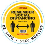 REMEMBER YELLOW - 300MM ROUND SOCIAL DISTANCING GRAPHIC