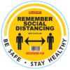REMEMBER YELLOW - 400MM ROUND SOCIAL DISTANCING GRAPHIC
