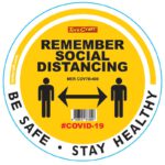 REMEMBER YELLOW - 400MM ROUND SOCIAL DISTANCING GRAPHIC