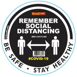 REMEMBER BLACK - 400MM ROUND SOCIAL DISTANCING GRAPHIC