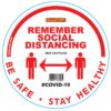 REMEMBER WHITE - 300MM ROUND SOCIAL DISTANCING GRAPHIC