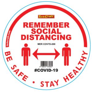 REMEMBER WHITE - 300MM ROUND SOCIAL DISTANCING GRAPHIC