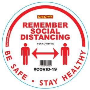 REMEMBER WHITE - 400MM ROUND SOCIAL DISTANCING GRAPHIC