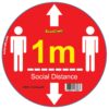 RED 1M DBL ARROW - 400MM ROUND SOCIAL DISTANCING GRAPHIC