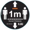 BLACK 1M DBL ARROW - 300MM ROUND SOCIAL DISTANCING GRAPHIC