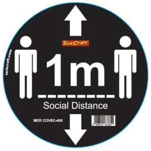 BLACK 1M DBL ARROW - 300MM ROUND SOCIAL DISTANCING GRAPHIC